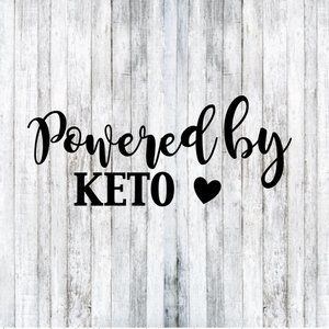 Powered By Keto Heart Car Window Decal